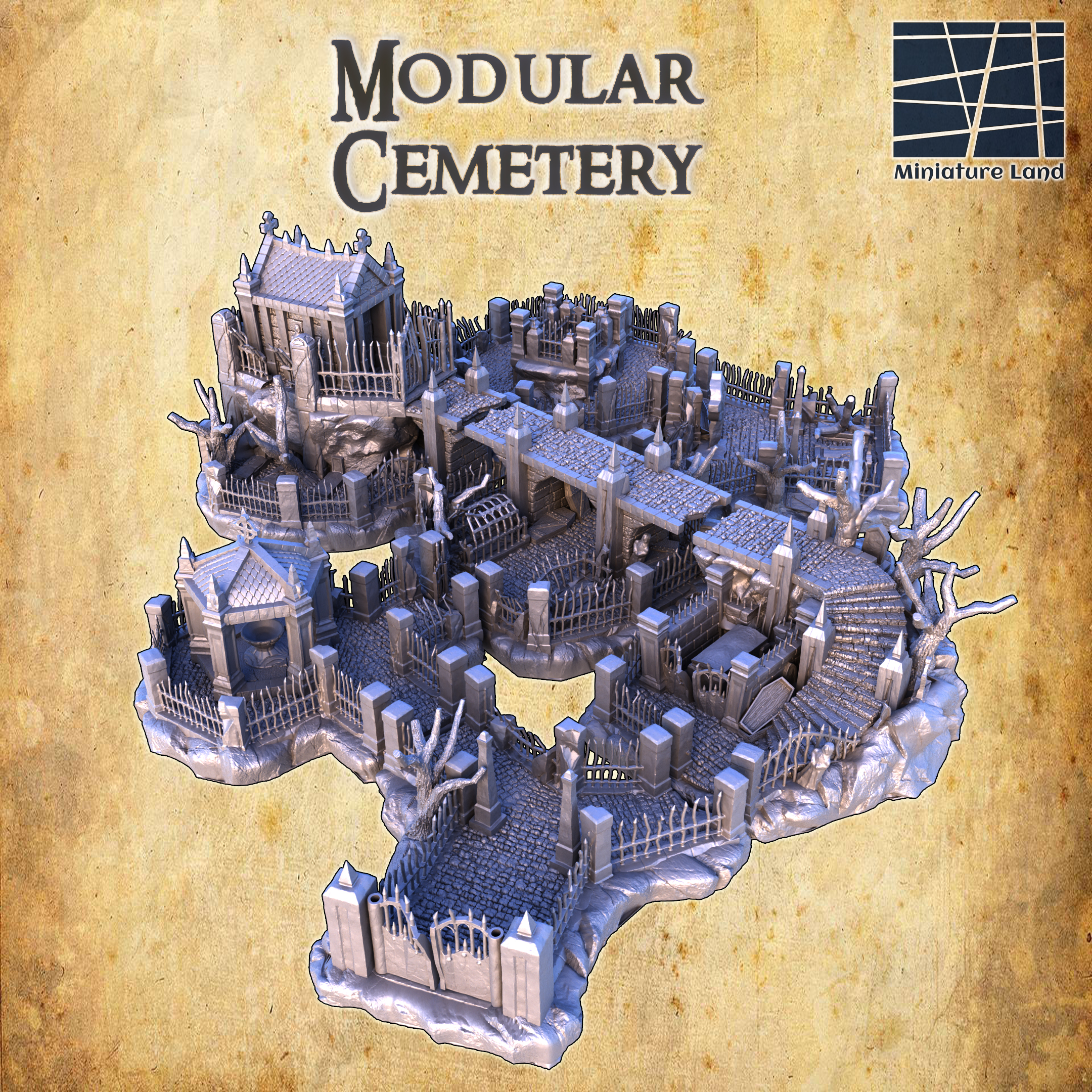 Modular Cemetery - Tabletop Terrain - 28 MM